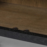 Featuring Tolle Drifted Matte Black Panel Door Cabinet by Four Hands at Amethyst Home. Store it in style. Beautifully shaped cabinetry in drifted matte black veneer features spacious interior shelving and recessed wood panel doors, ready for storing your treasures.Overall Dimensions: 38.00"w x 19.00"d x 84.00"hWeight : 169.75 lbsMaterials: Solid Oak, Oak Vene. Amethyst Home provides interior design, new home construction design consulting, vintage area rugs, and lighting in the Seattle metro area.