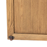 Featuring Tolle Drifted Oak Solid Panel Door Cabinet by Four Hands at Amethyst Home. Store it in style. Beautifully shaped cabinetry of solid oak with recessed wood panels and iron hardware in an antique brass finish. Features thick, spacious shelves to store kitchenware, favorite books and treasured objects.Overall Dimensions: 38.00"w x 19.00"d x 84.00"hWei. Amethyst Home provides interior design, new home construction design consulting, vintage area rugs, and lighting in the Monterey metro area.