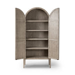 Featuring Tolle Rustic White Solid Panel Door Cabinet by Four Hands at Amethyst Home. Store it in style. Beautifully shaped cabinetry of rustic white solid oak features spacious interior shelving and recessed wood panel doors, ready for storing your treasures.Overall Dimensions: 38.00"w x 19.00"d x 84.00"hWeight : 169.75 lbsMaterials: Solid Oak, Oak Veneer. Amethyst Home provides interior design, new home construction design consulting, vintage area rugs, and lighting in the Alpharetta metro area.