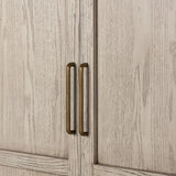 Featuring Tolle Rustic White Solid Panel Door Cabinet by Four Hands at Amethyst Home. Store it in style. Beautifully shaped cabinetry of rustic white solid oak features spacious interior shelving and recessed wood panel doors, ready for storing your treasures.Overall Dimensions: 38.00"w x 19.00"d x 84.00"hWeight : 169.75 lbsMaterials: Solid Oak, Oak Veneer. Amethyst Home provides interior design, new home construction design consulting, vintage area rugs, and lighting in the Austin metro area.