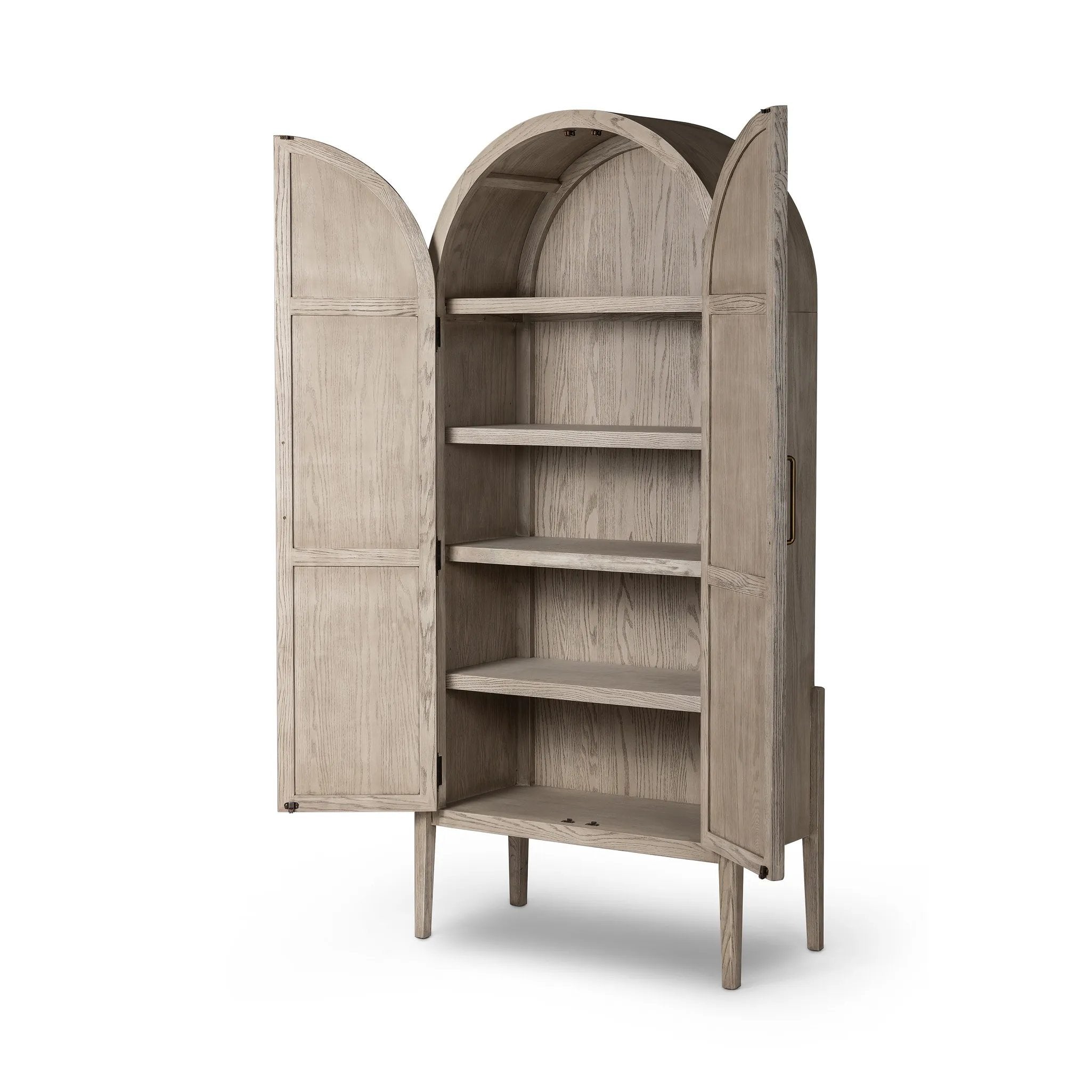 Featuring Tolle Rustic White Solid Panel Door Cabinet by Four Hands at Amethyst Home. Store it in style. Beautifully shaped cabinetry of rustic white solid oak features spacious interior shelving and recessed wood panel doors, ready for storing your treasures.Overall Dimensions: 38.00"w x 19.00"d x 84.00"hWeight : 169.75 lbsMaterials: Solid Oak, Oak Veneer. Amethyst Home provides interior design, new home construction design consulting, vintage area rugs, and lighting in the Calabasas metro area.
