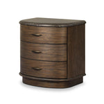 Mixed materials define this Art Deco-inspired nightstand. Vein-rich marble in a warm cofffee color tops a sungkai case for a timeless yet modern look.As enthusiasts of luxe style at Amethyst, we love the warm modern inspired Tovae Nightstand - Honed Coffee Marble. Amethyst Home provides interior design, new home construction design consulting, vintage area rugs, and lighting in the Boston metro area.