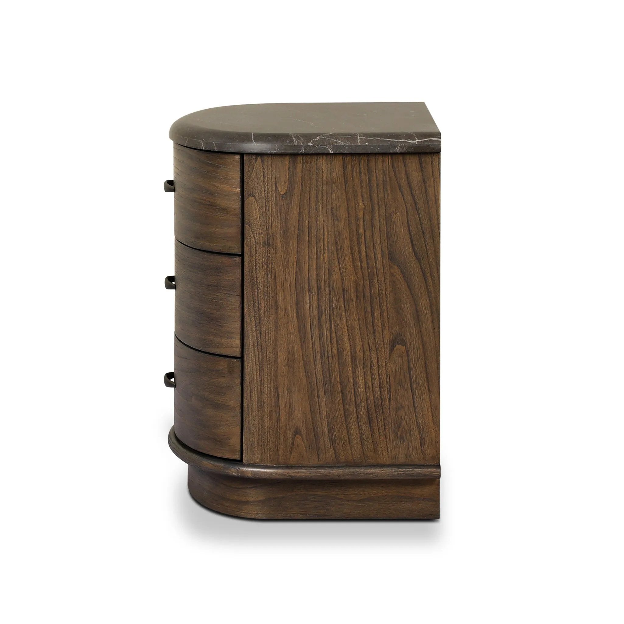 Mixed materials define this Art Deco-inspired nightstand. Vein-rich marble in a warm cofffee color tops a sungkai case for a timeless yet modern look.As enthusiasts of luxe style at Amethyst, we love the warm modern inspired Tovae Nightstand - Honed Coffee Marble. Amethyst Home provides interior design, new home construction design consulting, vintage area rugs, and lighting in the Newport Beach metro area.