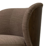 Great for smaller spaces or a reading nook, this petite slipper chair is backed with textured wood that folds into wings, cradling the head and shoulders for a little extra support. Features a 360-degree swivel base.As enthusiasts of organic modern design at Amethyst, we love the optimistic inspired Trisha Swivel Chair - Laughlin Cafe. Amethyst Home provides interior design, new home construction design consulting, vintage area rugs, and lighting in the Des Moines metro area.