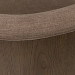 Great for smaller spaces or a reading nook, this petite slipper chair is backed with textured wood that folds into wings, cradling the head and shoulders for a little extra support. Features a 360-degree swivel base.As enthusiasts of organic modern design at Amethyst, we love the optimistic inspired Trisha Swivel Chair - Laughlin Cafe. Amethyst Home provides interior design, new home construction design consulting, vintage area rugs, and lighting in the Salt Lake City metro area.