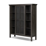 Long sliding doors with paper cord stripes inspired by Japanese teahouses bring a traditional look to this spacious cabinet. Made from oak in a smoked black finish, with a slightly oversized top.As lovers of luxe aesthetics at Amethyst, we love the optimistic inspired Tuscola Cabinet. Amethyst Home provides interior design, new home construction design consulting, vintage area rugs, and lighting in the Dallas metro area.
