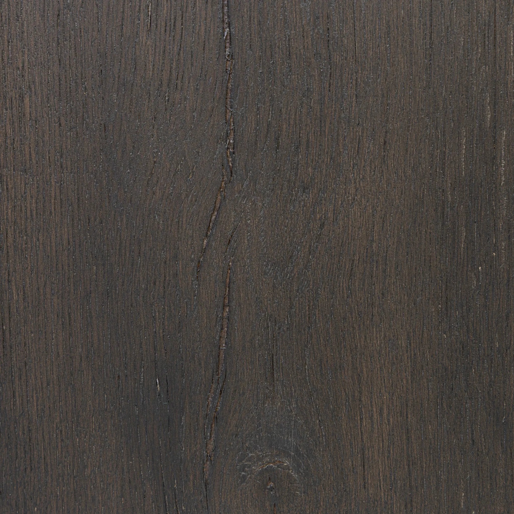 Long sliding doors with paper cord stripes inspired by Japanese teahouses bring a traditional look to this spacious cabinet. Made from oak in a smoked black finish, with a slightly oversized top.As lovers of luxe aesthetics at Amethyst, we love the optimistic inspired Tuscola Cabinet. Amethyst Home provides interior design, new home construction design consulting, vintage area rugs, and lighting in the Los Angeles metro area.