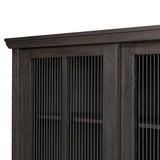 Long sliding doors with paper cord stripes inspired by Japanese teahouses bring a traditional look to this spacious cabinet. Made from oak in a smoked black finish, with a slightly oversized top.As lovers of luxe aesthetics at Amethyst, we love the optimistic inspired Tuscola Cabinet. Amethyst Home provides interior design, new home construction design consulting, vintage area rugs, and lighting in the Nashville metro area.