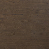 Smooth and shapely with heavy proportions, exaggerated cylinder legs pair with a softened pill-shaped top, with subtly arched sides. Made from oak veneer with a rustic brown finish, for a warm, welcoming look Amethyst Home provides interior design, new home construction design consulting, vintage area rugs, and lighting in the Houston metro area.