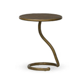 Featuring Vera Hammered Aged Brass End Table by Four Hands at Amethyst Home. A low-profile end table features a snake-like base finished in a hammered aged brass. Perfectly sized to keep your favorite drink or book within reach, to make your evening ritual a little smoother. Overall Dimensions: 16.00"w x 16.00"d x 18.75"h. Amethyst Home provides interior design, new home construction design consulting, vintage area rugs, and lighting in the Park City metro area.
