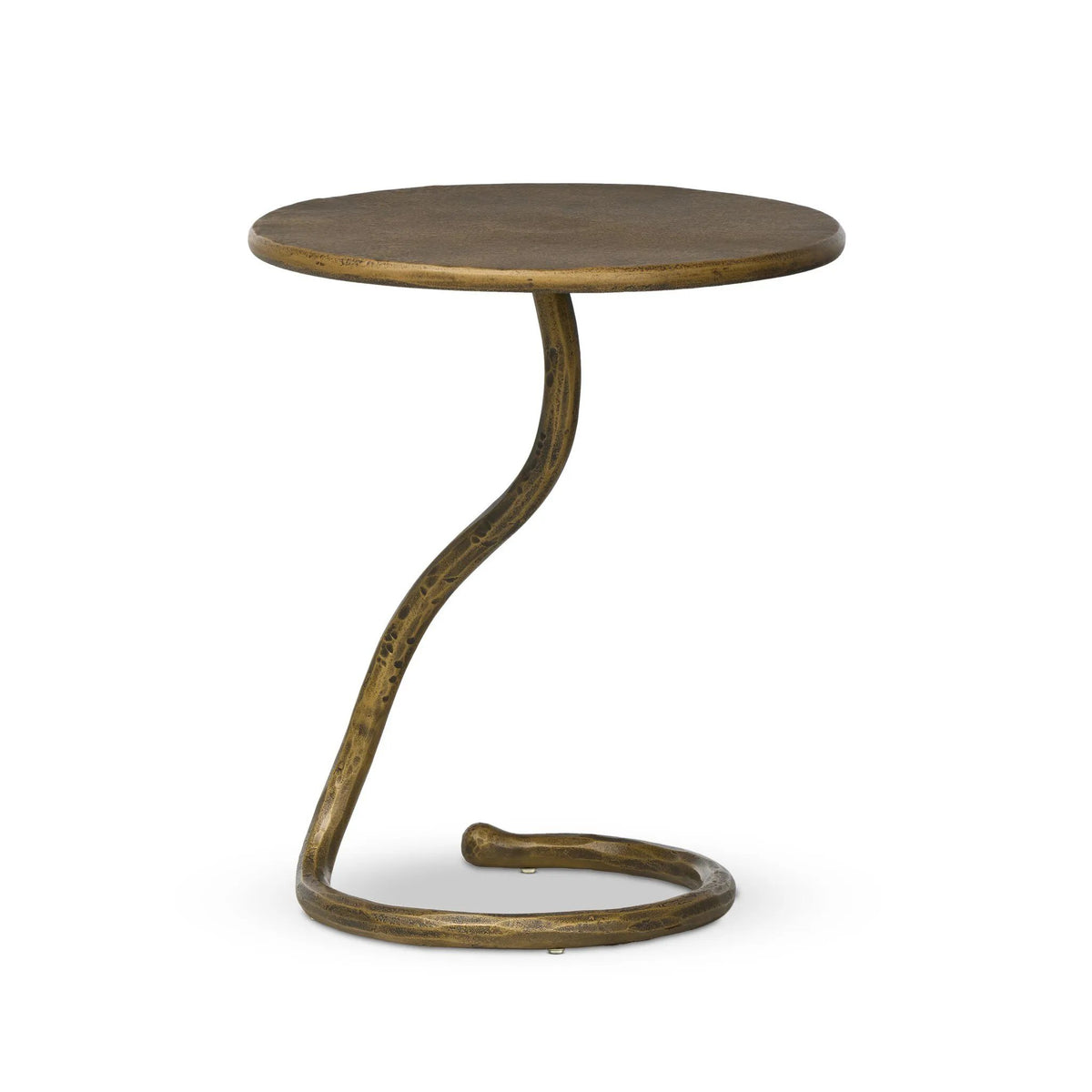 Vera Hammered Aged Brass End Table | shipping 09/15/2025