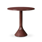 Retro vibes. Made from smooth, solid concrete with a high-gloss red finish, this counter-height table supports a rounded top that's perfect for intimate dining or cocktail hour.As lovers of natural aesthetics at Amethyst, we love the warm modern inspired Vernon Bar Table. Amethyst Home provides interior design, new home construction design consulting, vintage area rugs, and lighting in the Charlotte metro area.