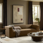 An inviting take on the classic tuxedo sofa, made for modern living. Celebrating mitered corners, for precision at every angle, and a layered, upholstered frame for a sharp, architectural look, the sofa rests on a wood plinth base. Tailored in the United States with thick pocket-seam cushions for unexpected comfort. Amethyst Home provides interior design, new home construction design consulting, vintage area rugs, and lighting in the Kansas City metro area.