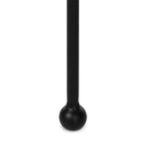 An exaggeratedly slim, airy tripod base of black-finished iron supports a light beige shade of 100% cotton, for a classic look with contrast Amethyst Home provides interior design, new home construction design consulting, vintage area rugs, and lighting in the Dallas metro area.