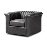 Featuring Watson Palermo Black Swivel Chair by Four Hands at Amethyst Home. Try a uniquely fresh take on traditional. Squared arms reimagine the English roll arm, with vertical channeling for a linear look with great texture. Swivel chair is upholstered in a thick-cut leather with natural graining throughout for added depth.
Overall Dimensions: 37.00"w x. Amethyst Home provides interior design, new home construction design consulting, vintage area rugs, and lighting in the Laguna Beach metro area.