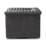 Featuring Watson Palermo Black Swivel Chair by Four Hands at Amethyst Home. Try a uniquely fresh take on traditional. Squared arms reimagine the English roll arm, with vertical channeling for a linear look with great texture. Swivel chair is upholstered in a thick-cut leather with natural graining throughout for added depth.
Overall Dimensions: 37.00"w x 33.. Amethyst Home provides interior design, new home construction design consulting, vintage area rugs, and lighting in the Monterey metro area.