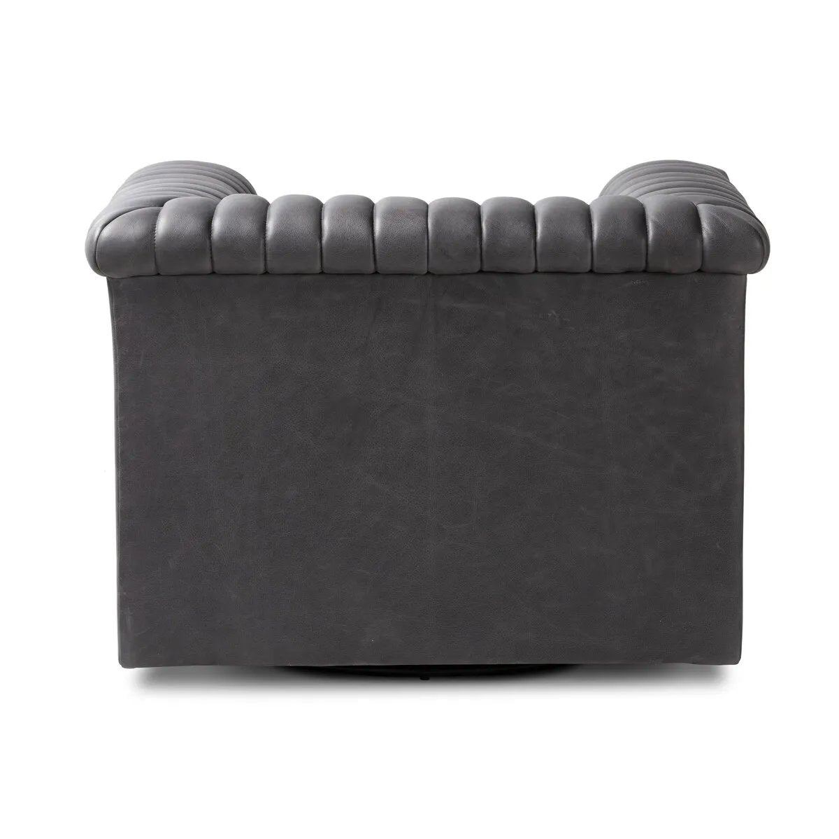 Featuring Watson Palermo Black Swivel Chair by Four Hands at Amethyst Home. Try a uniquely fresh take on traditional. Squared arms reimagine the English roll arm, with vertical channeling for a linear look with great texture. Swivel chair is upholstered in a thick-cut leather with natural graining throughout for added depth.
Overall Dimensions: 37.00"w x 33. Amethyst Home provides interior design, new home construction design consulting, vintage area rugs, and lighting in the Nashville metro area.