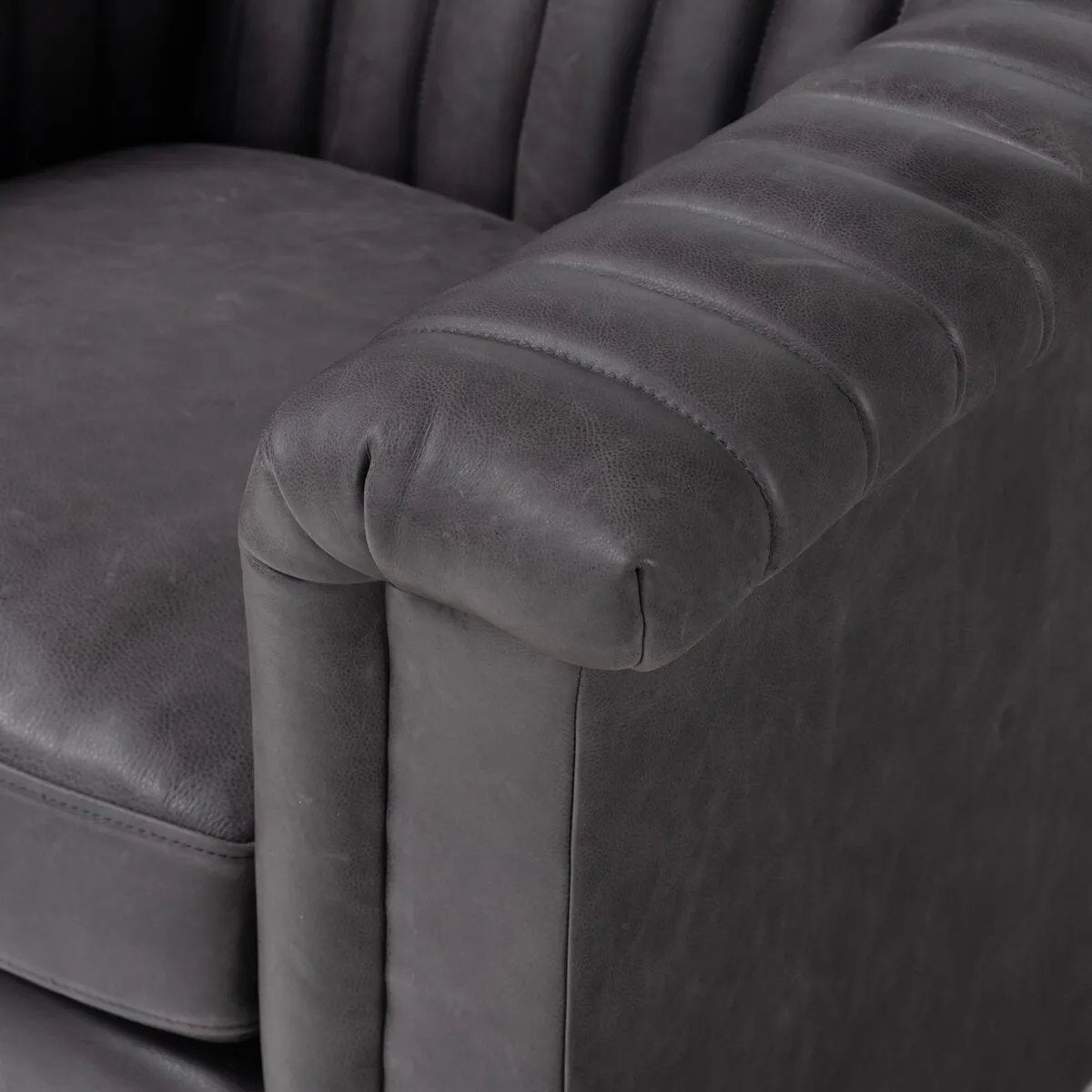 Featuring Watson Palermo Black Swivel Chair by Four Hands at Amethyst Home. Try a uniquely fresh take on traditional. Squared arms reimagine the English roll arm, with vertical channeling for a linear look with great texture. Swivel chair is upholstered in a thick-cut leather with natural graining throughout for added depth.
Overall Dimensions: 37.00"w x 3. Amethyst Home provides interior design, new home construction design consulting, vintage area rugs, and lighting in the Scottsdale metro area.