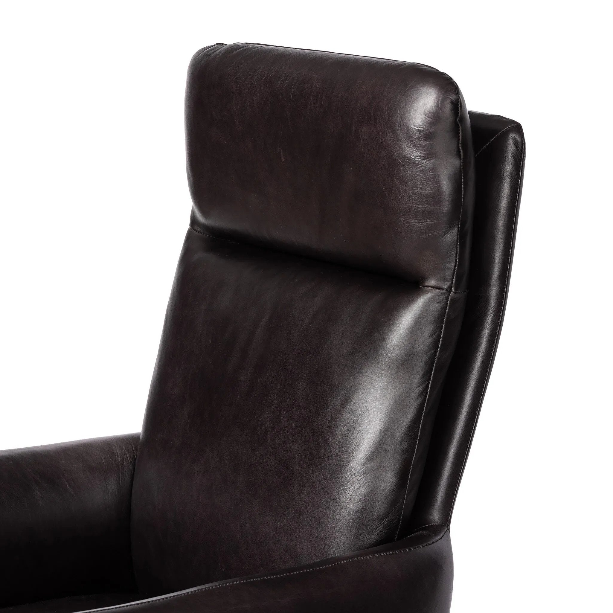 Featuring Wayland Sonoma Black Desk Chair by Four Hands at Amethyst Home. Pillowy knife-edge arms wrapped in black top-grain leather enhance the classic silhouette of this executive-sized desk chair. A polished aluminum swivel base features casters and height adjustability for added ease.
Overall Dimensions: 30.5" L x 29.0 " W x 42.0" H
Materials: Top Grai. Amethyst Home provides interior design, new home construction design consulting, vintage area rugs, and lighting in the Washington metro area.