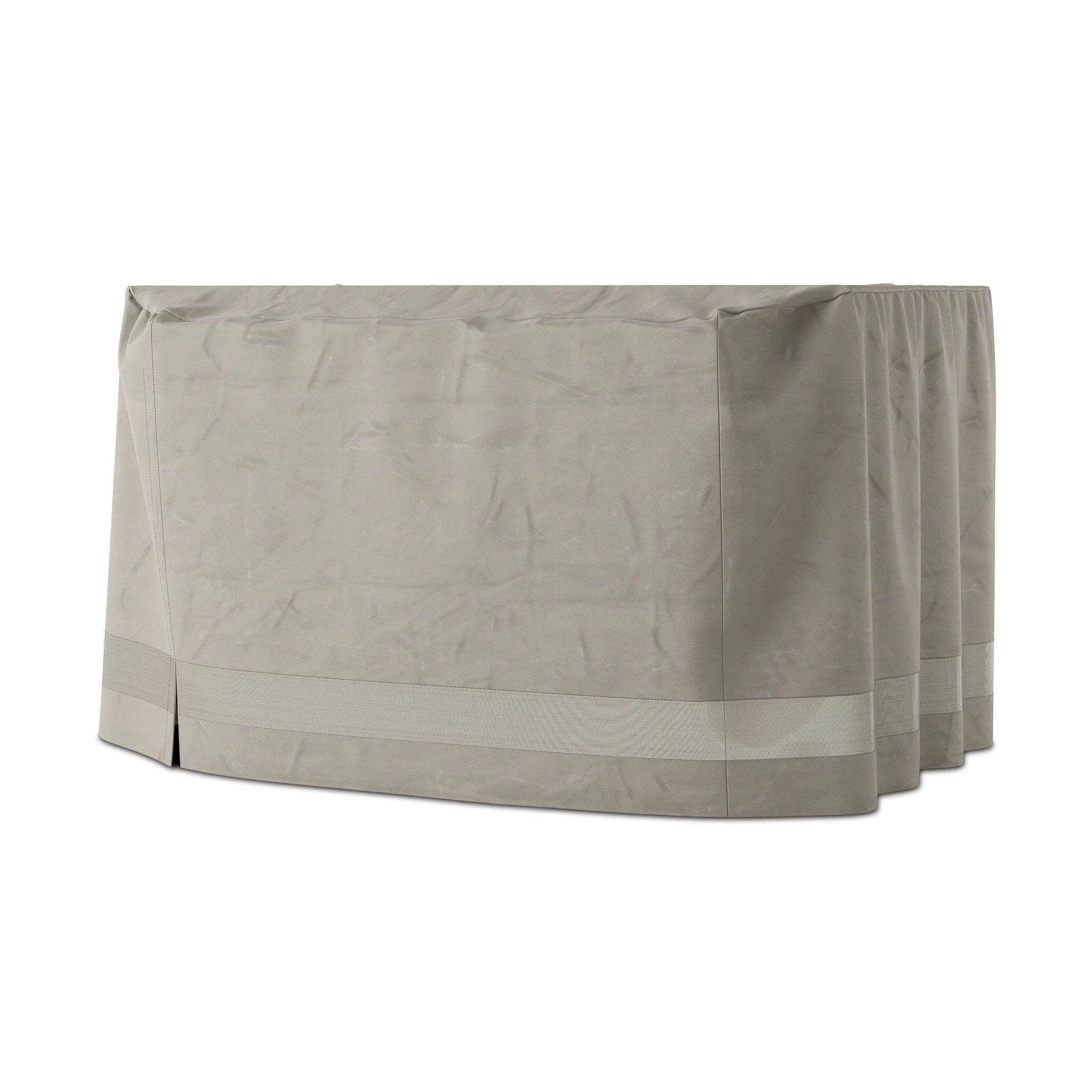 Outdoor furniture protection for all seasons. It's recommended to keep the bottom from touching the ground, and if the cover is taller than the furniture piece, add a pillow or object underneath to help ventilate. Storage bag included. Amethyst Home provides interior design, new home construction design consulting, vintage area rugs, and lighting in the Miami metro area.