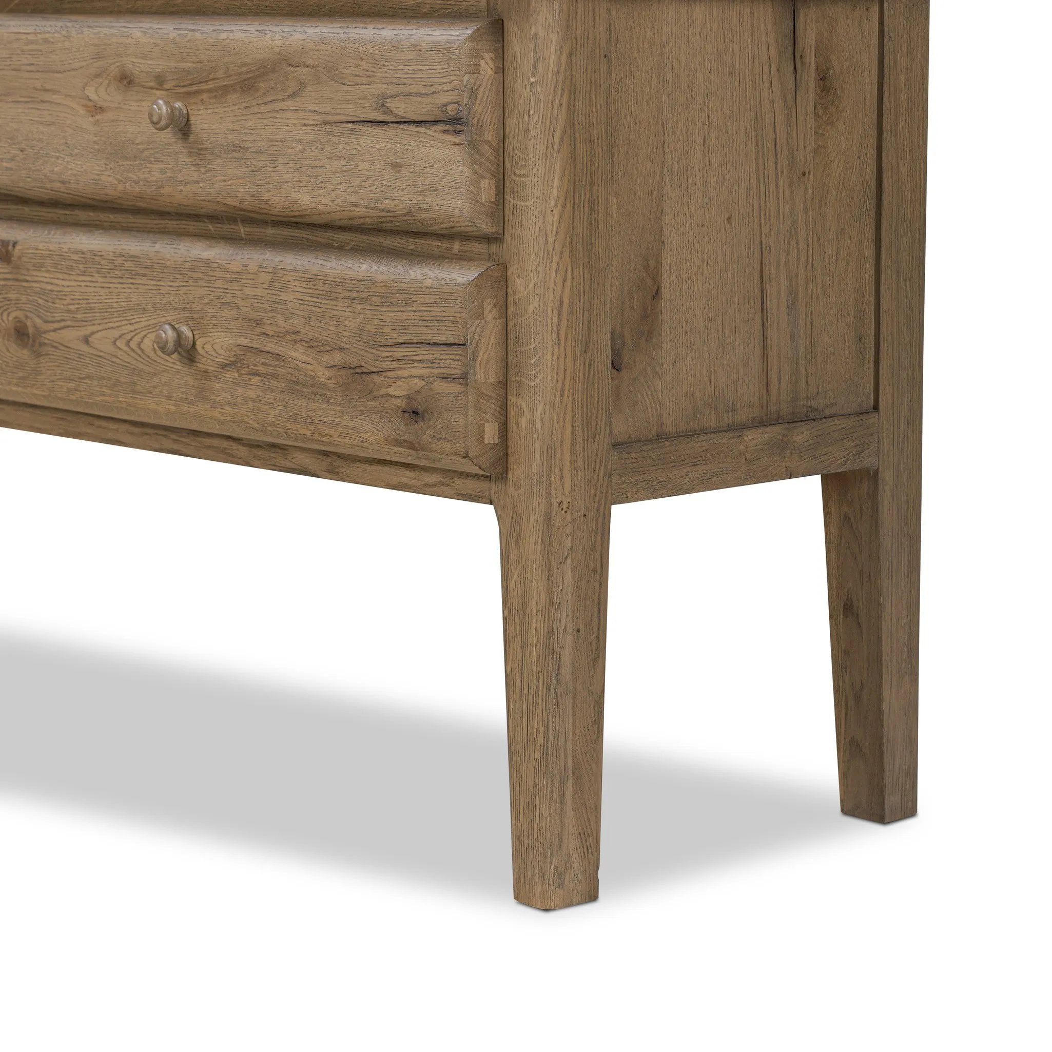 Featuring Whitman Worn Oak Cabinet by Four Hands at Amethyst Home. Crafted from worn oak for a found, heritage look, naturally beautiful cabinetry offers generous storage space by way of roomy shelving and four lower drawers.Overall Dimensions: 64.00"w x 19.00"d x 73.75"hWeight : 311.95 lbsMaterials: Solid Oak, Thick Oak Veneer. Amethyst Home provides interior design, new home construction design consulting, vintage area rugs, and lighting in the Des Moines metro area.