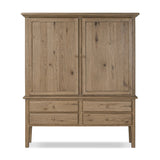 Featuring Whitman Worn Oak Cabinet by Four Hands at Amethyst Home. Crafted from worn oak for a found, heritage look, naturally beautiful cabinetry offers generous storage space by way of roomy shelving and four lower drawers.Overall Dimensions: 64.00"w x 19.00"d x 73.75"hWeight : 311.95 lbsMaterials: Solid Oak, Thick Oak Veneer. Amethyst Home provides interior design, new home construction design consulting, vintage area rugs, and lighting in the Nashville metro area.