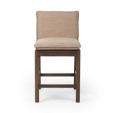 Featuring Wilmington Alcala Fawn Counter Stool by Four Hands at Amethyst Home. Almond-finished parawood frames cushioned seating upholstered in high-performance fabric. Perfectly sized for the counter.Overall Dimensions: 20.00"w x 25.50"d x 37.00"hWeight : 24.69 lbsMaterials: 70% Polyester, 20% Viscose (Rayon), 10% Flax/Linen, Solid Oak, Top Grain Leather. Amethyst Home provides interior design, new home construction design consulting, vintage area rugs, and lighting in the Charlotte metro area.