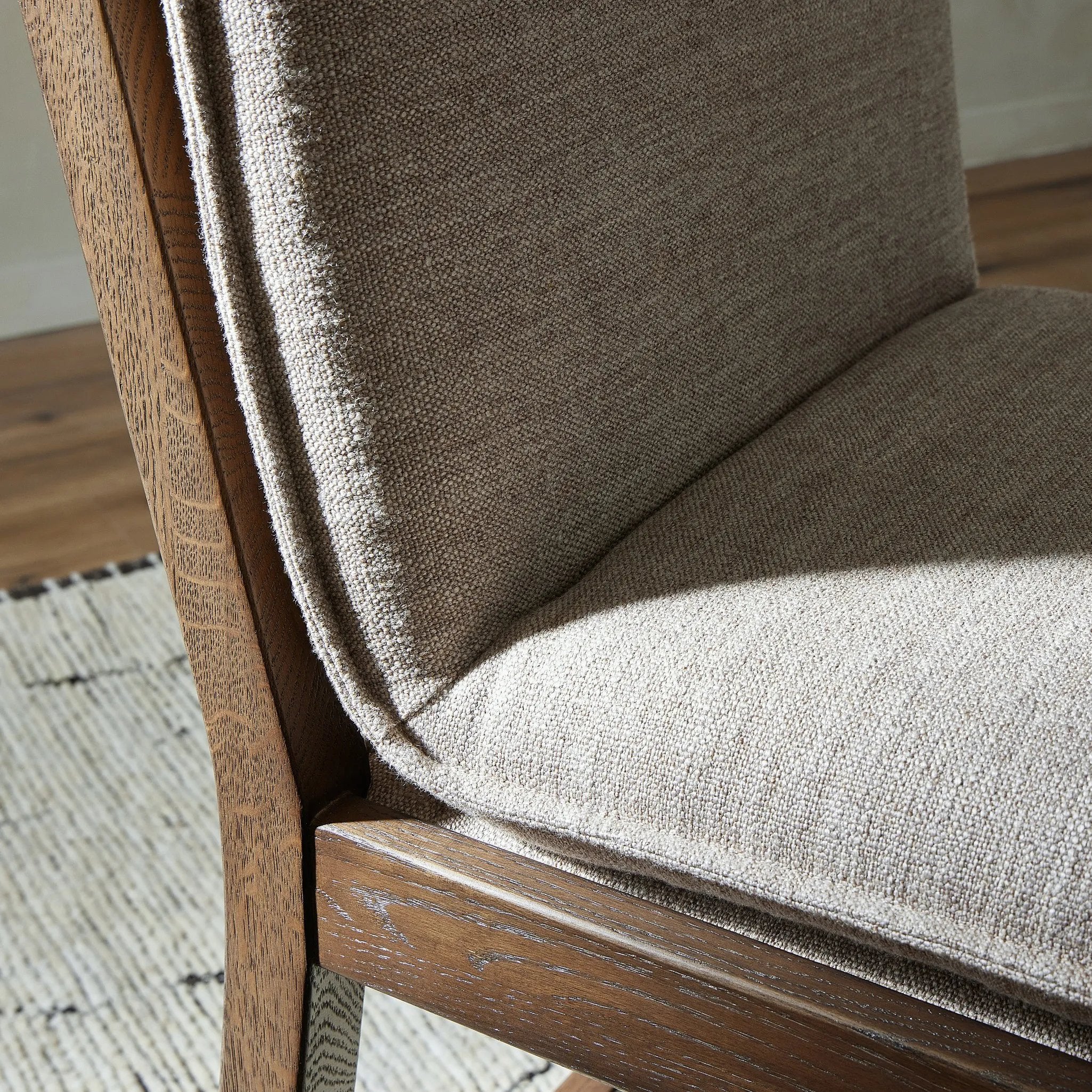 Featuring Wilmington Alcala Fawn Counter Stool by Four Hands at Amethyst Home. Almond-finished parawood frames cushioned seating upholstered in high-performance fabric. Perfectly sized for the counter.Overall Dimensions: 20.00"w x 25.50"d x 37.00"hWeight : 24.69 lbsMaterials: 70% Polyester, 20% Viscose (Rayon), 10% Flax/Linen, Solid Oak, Top Grain Leath. Amethyst Home provides interior design, new home construction design consulting, vintage area rugs, and lighting in the Winter Garden metro area.