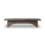 Smoked alder shapes a character-rich coffee table with Wabi Sabi vibes. Joinery pulls through stretchers, with groove detailing on legs, for an artisan feel Amethyst Home provides interior design, new home construction design consulting, vintage area rugs, and lighting in the Austin metro area.