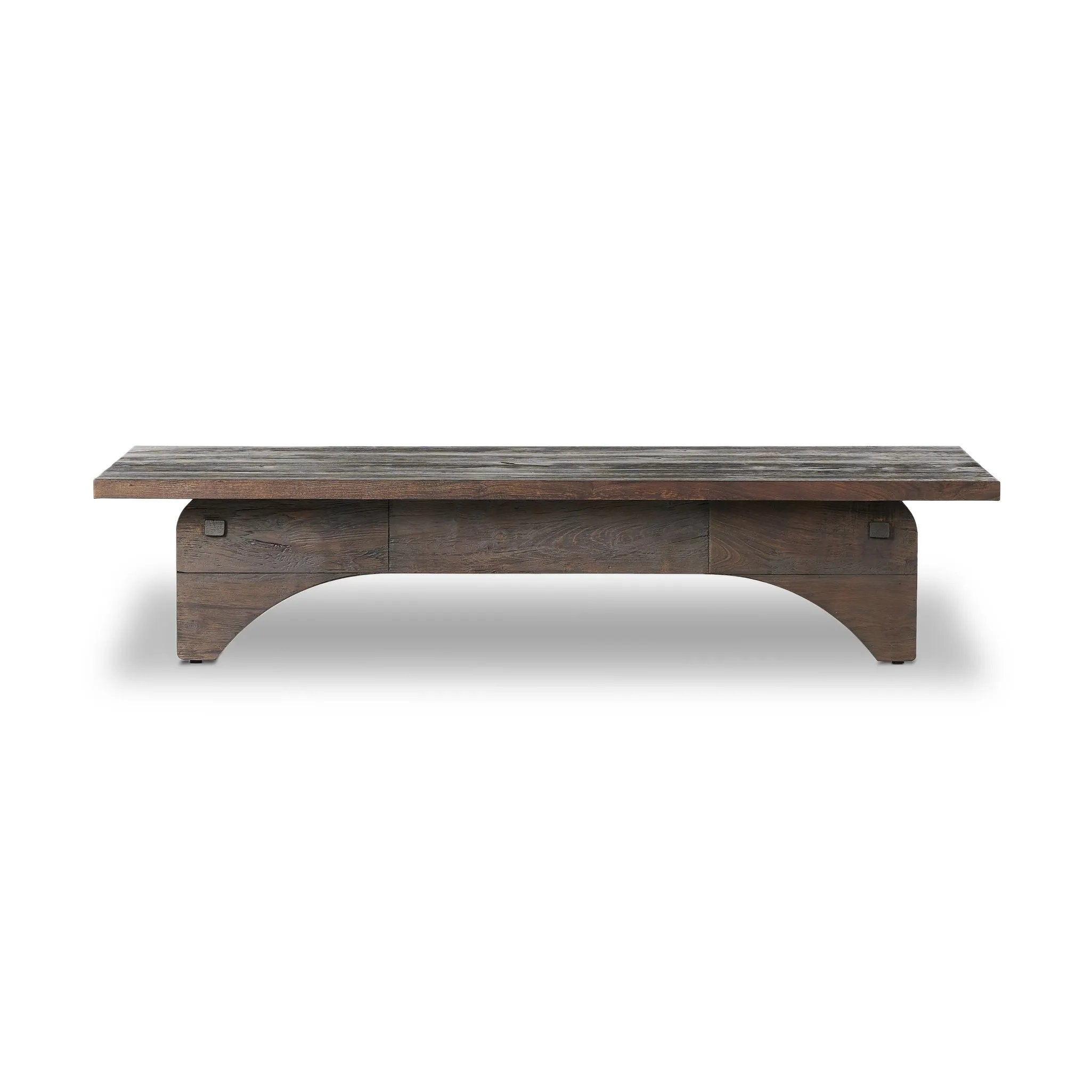 Smoked alder shapes a character-rich coffee table with Wabi Sabi vibes. Joinery pulls through stretchers, with groove detailing on legs, for an artisan feel Amethyst Home provides interior design, new home construction design consulting, vintage area rugs, and lighting in the Austin metro area.