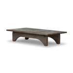 Smoked alder shapes a character-rich coffee table with Wabi Sabi vibes. Joinery pulls through stretchers, with groove detailing on legs, for an artisan feel Amethyst Home provides interior design, new home construction design consulting, vintage area rugs, and lighting in the Des Moines metro area.