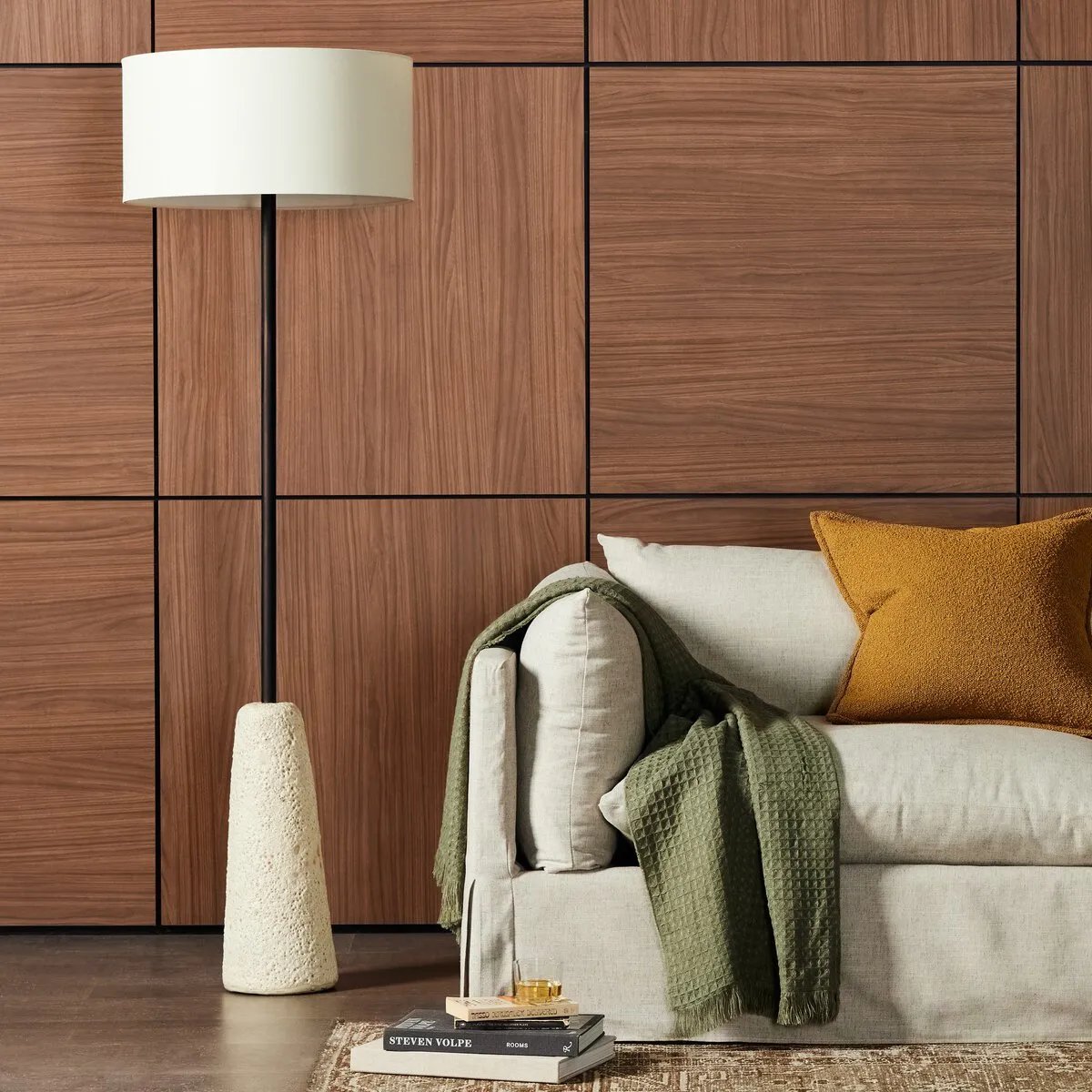 Featuring Wren Reactive White Glaze Floor Lamp by Four Hands at Amethyst Home. Paired with a slim, black-finished iron post, a tapered ceramic base is finished with a white reactive glaze, making each piece truly unique with subtle variations. An ivory linen shade keeps things looking light and airy.
Size: 20"w x 20"d x 64.00"hWeight : 19.16 lbsMaterials : Ce. Amethyst Home provides interior design, new home construction design consulting, vintage area rugs, and lighting in the Houston metro area.