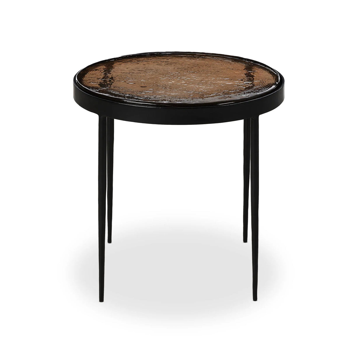 Yoko Smoked Brown Cast Glass Nesting Table | ready to ship!