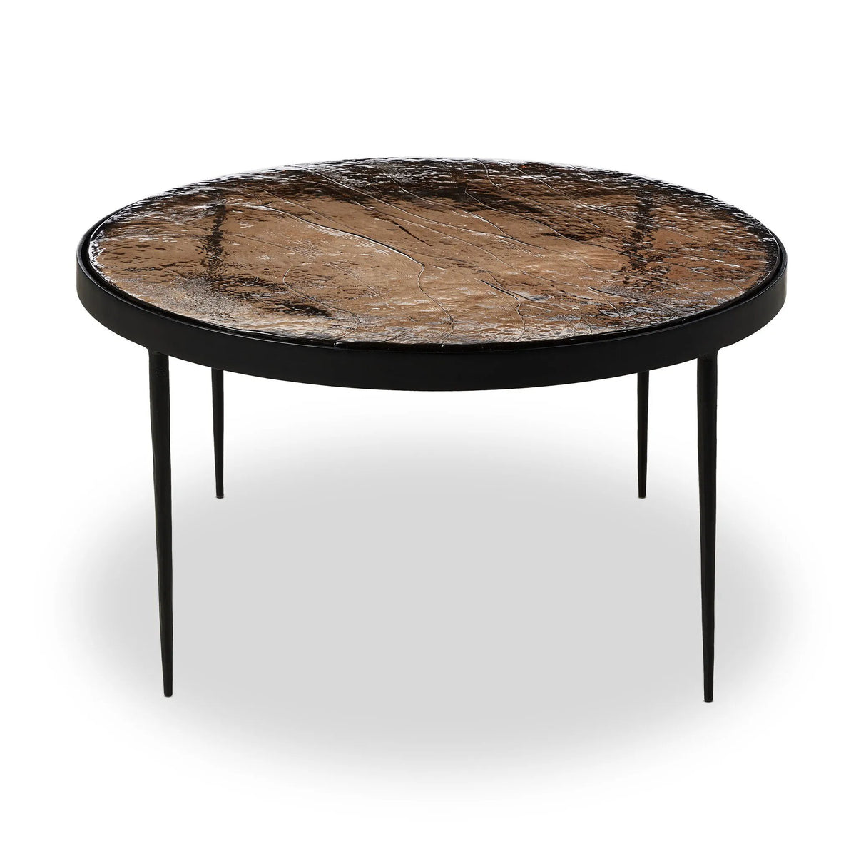 Yoko Smoked Brown Cast Glass Nesting Table | shipping 12/15/2025