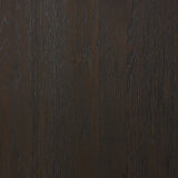 Store favorite table linens and serveware in an oak sideboard with a unique float-like appearance. A thick base doubles as bonus shelving, with inserted waterfall framing lifting up the full case. Finished in a smoked black to showcase gorgeous wood character. Amethyst Home provides interior design, new home construction design consulting, vintage area rugs, and lighting in the Alpharetta metro area.