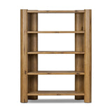 Thick, curvy and rounded sides give this bookcase its playful character inspired by soft Brutalism. Made from light, solid oak, substantial shelving provides generous space for books, photos and keepsakes Amethyst Home provides interior design, new home construction design consulting, vintage area rugs, and lighting in the Washington metro area.