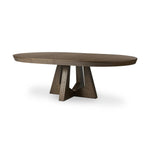 Sculptural angles define this expansive oak dining table, as angled cutouts play up a tapered base and top. Expandable design includes two leaves, easily extending from 77" to 94", for intimate gatherings and dinner parties alike Amethyst Home provides interior design, new home construction design consulting, vintage area rugs, and lighting in the Kansas City metro area.