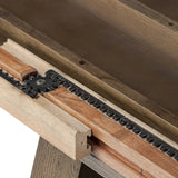 Sculptural angles define this expansive oak dining table, as angled cutouts play up a tapered base and top. Expandable design includes two leaves, easily extending from 77" to 94", for intimate gatherings and dinner parties alike Amethyst Home provides interior design, new home construction design consulting, vintage area rugs, and lighting in the Miami metro area.