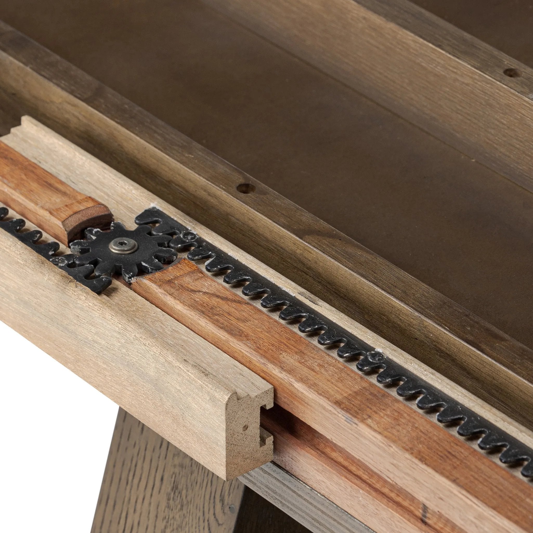 Sculptural angles define this expansive oak dining table, as angled cutouts play up a tapered base and top. Expandable design includes two leaves, easily extending from 77" to 94", for intimate gatherings and dinner parties alike Amethyst Home provides interior design, new home construction design consulting, vintage area rugs, and lighting in the Miami metro area.