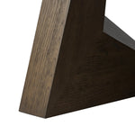 Sculptural angles define this expansive oak dining table, as angled cutouts play up a tapered base and top. Expandable design includes two leaves, easily extending from 77" to 94", for intimate gatherings and dinner parties alike Amethyst Home provides interior design, new home construction design consulting, vintage area rugs, and lighting in the Portland metro area.