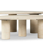 Featuring Zion Cream Marble Nesting Coffee Tables by Four Hands at Amethyst Home. Made from solid marble with visible natural veining, turned pillar-style legs complement organically shaped tabletops, perfectly sized for nesting. Option to buy tables individually or together as a two-piece set.Overall Dimensions: 48.00"w x 30.00"d x 15.00"hWeight : 386.78 lb. Amethyst Home provides interior design, new home construction design consulting, vintage area rugs, and lighting in the Monterey metro area.