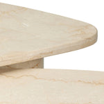 Featuring Zion Cream Marble Nesting Coffee Tables by Four Hands at Amethyst Home. Made from solid marble with visible natural veining, turned pillar-style legs complement organically shaped tabletops, perfectly sized for nesting. Option to buy tables individually or together as a two-piece set.Overall Dimensions: 48.00"w x 30.00"d x 15.00"hWeight : 386.78 lbsMa. Amethyst Home provides interior design, new home construction design consulting, vintage area rugs, and lighting in the Omaha metro area.