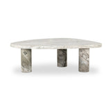 Shape and material share the spotlight in this large, tripod-style onyx coffee table. Turned, pillar legs and dramatic natural veining offer a look of movement. Option to pair with smaller matching table for a nested look Amethyst Home provides interior design, new home construction design consulting, vintage area rugs, and lighting in the Calabasas metro area.