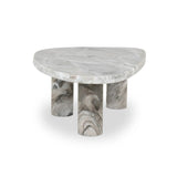 Shape and material share the spotlight in this large, tripod-style onyx coffee table. Turned, pillar legs and dramatic natural veining offer a look of movement. Option to pair with smaller matching table for a nested look Amethyst Home provides interior design, new home construction design consulting, vintage area rugs, and lighting in the Portland metro area.