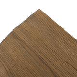 Modern with hints of heritage and Art Deco, crafted of warm, spiced oak. A flexible layering piece that can be styled just about anywhere — as a nightstand or in the entryway or hallway, its slight scale and demilune shape are great for smaller spaces, as its flat back can be styled right up against the wall. Amethyst Home provides interior design, new home construction design consulting, vintage area rugs, and lighting in the Tampa metro area.