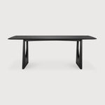 Featuring Geometric Oak Black Rectangular Dining Table by Ethnicraft at Amethyst Home. With enriched shapes and unexpected details, the Geometric solid oak dining table is a statement item, equally at home in the dining room or workspace. Luxury comes with its length, which is offset by softened edges and natural lines. Interesting shapes are in play to add volume and practical com. Amethyst Home provides interior design, new construction, custom furniture, and area rugs in the Portland metro area