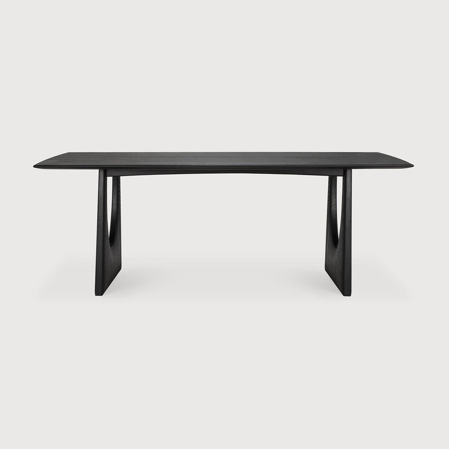 Geometric Oak Black Rectangular Dining Table