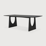 Featuring Geometric Oak Black Rectangular Dining Table by Ethnicraft at Amethyst Home. With enriched shapes and unexpected details, the Geometric solid oak dining table is a statement item, equally at home in the dining room or workspace. Luxury comes with its length, which is offset by softened edges and natural lines. Interesting shapes are in play to add volume and practical comfor. Amethyst Home provides interior design, new construction, custom furniture, and area rugs in the Tampa metro area