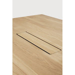 Featuring Geometric Oak Meeting Table by Ethnicraft at Amethyst Home. In the Geometric collection, shapes intersect in unexpected ways, creating playful contrasts with light and shadow at every angle. The Geometric meeting table elevates a professional space with softened edges and natural lines at play, adding volume and practical comfort further enhanced by integrated wire mana. Amethyst Home provides interior design, new construction, custom furniture, and area rugs in the Scottsdale metro area