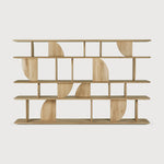 Featuring Geometric Oak Rack by Ethnicraft at Amethyst Home. In the Geometric collection, shapes intersect in unexpected ways, creating playful contrasts with light and shadow at every angle. The Geometric rack offers an eyecatching display for treasured objects and mementos.Weight : 243 lb Dimensions: 87.5 in W x 18.5 in L x 54.5 in HAdjustable Feet : NoBrushed : NoCollection :. Amethyst Home provides interior design, new construction, custom furniture, and area rugs in the Kansas City metro area
